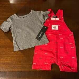 🆕 Picapino | 2 piece shortalls set outfit | 12 mo